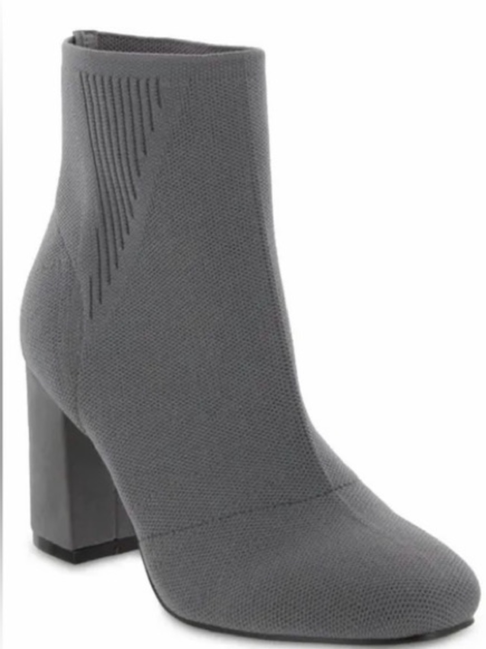 MIA Women’s Grey Knit Block Heel Ankle Boots